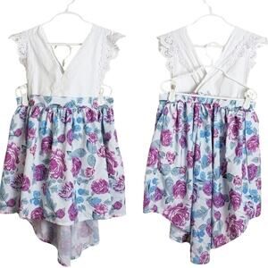 Little Girls Floral SummerDress High Low Hemline Size 5